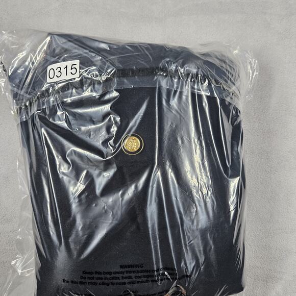 Worthington Overcoat Womens 12 Petite Wool Blend Black Double Breasted Trench - Picture 16 of 16